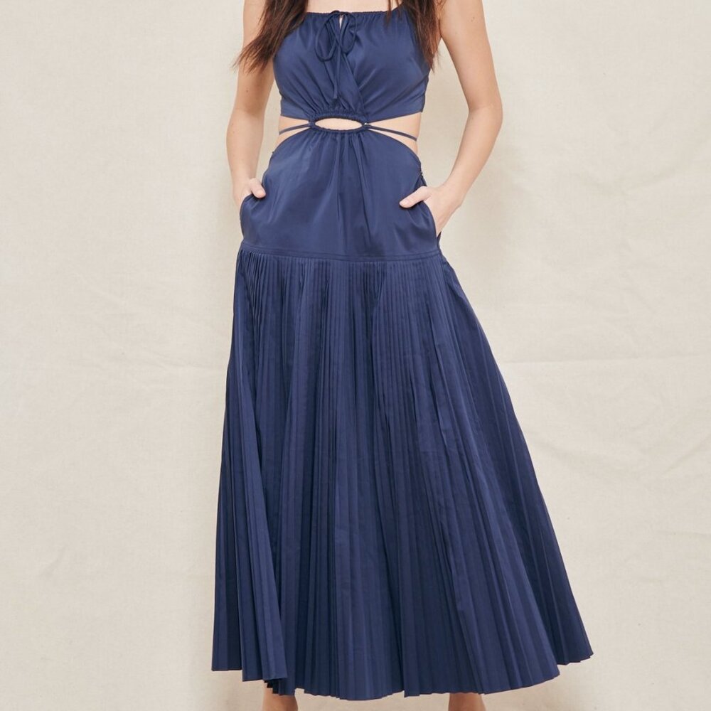 Simkhai Rem Pleated Cutout Maxi Dress